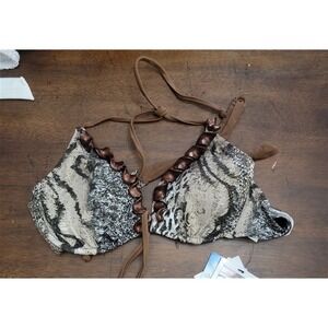 NWT Maria Bonita Phax M Cheetah Bikini Triangle Top 122662